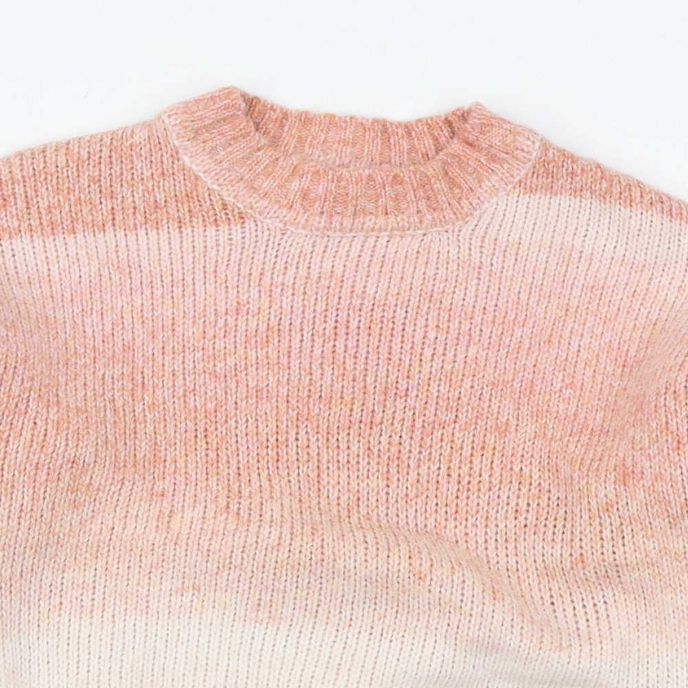 Primark Womens Pink Mock Neck Polyester Pullover Jumper Size 2XS