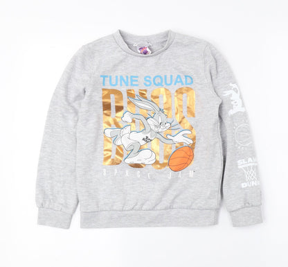 Preloved Space Jam Girls Multicoloured Polyester Pullover Sweatshirt Size 6-7 Years Pullover - Space Jam: A New Legacy - Front