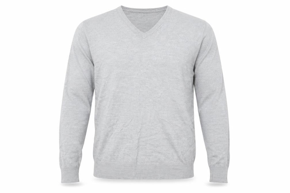 Marks & Spencer Mens Grey V-Neck Acrylic Pullover Jumper Size L