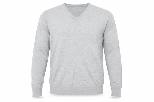 Marks & Spencer Mens Grey V-Neck Acrylic Pullover Jumper Size L