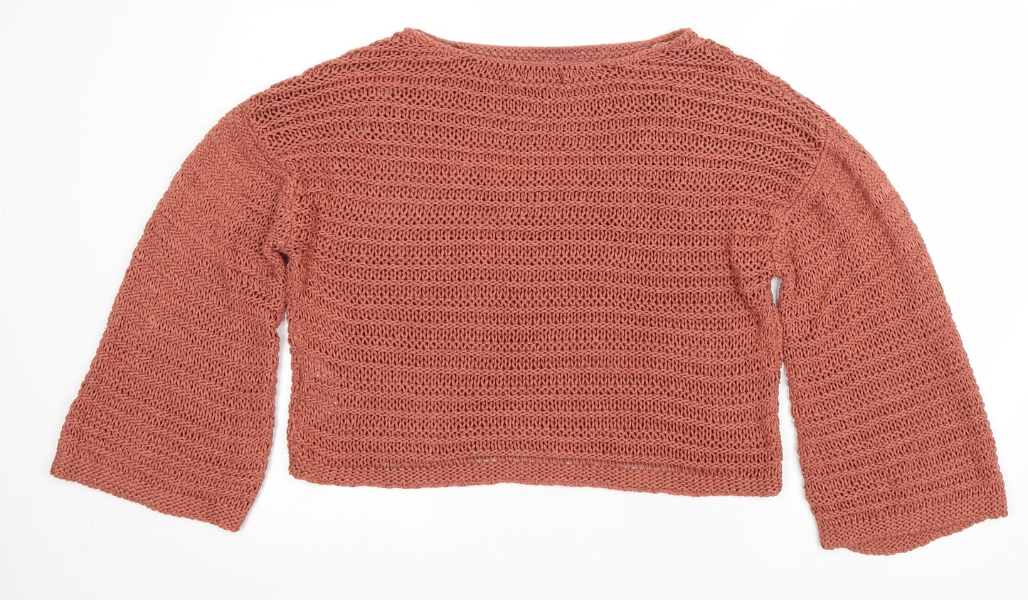 New Look Womens Pink Boat Neck Acrylic Pullover Jumper Size L