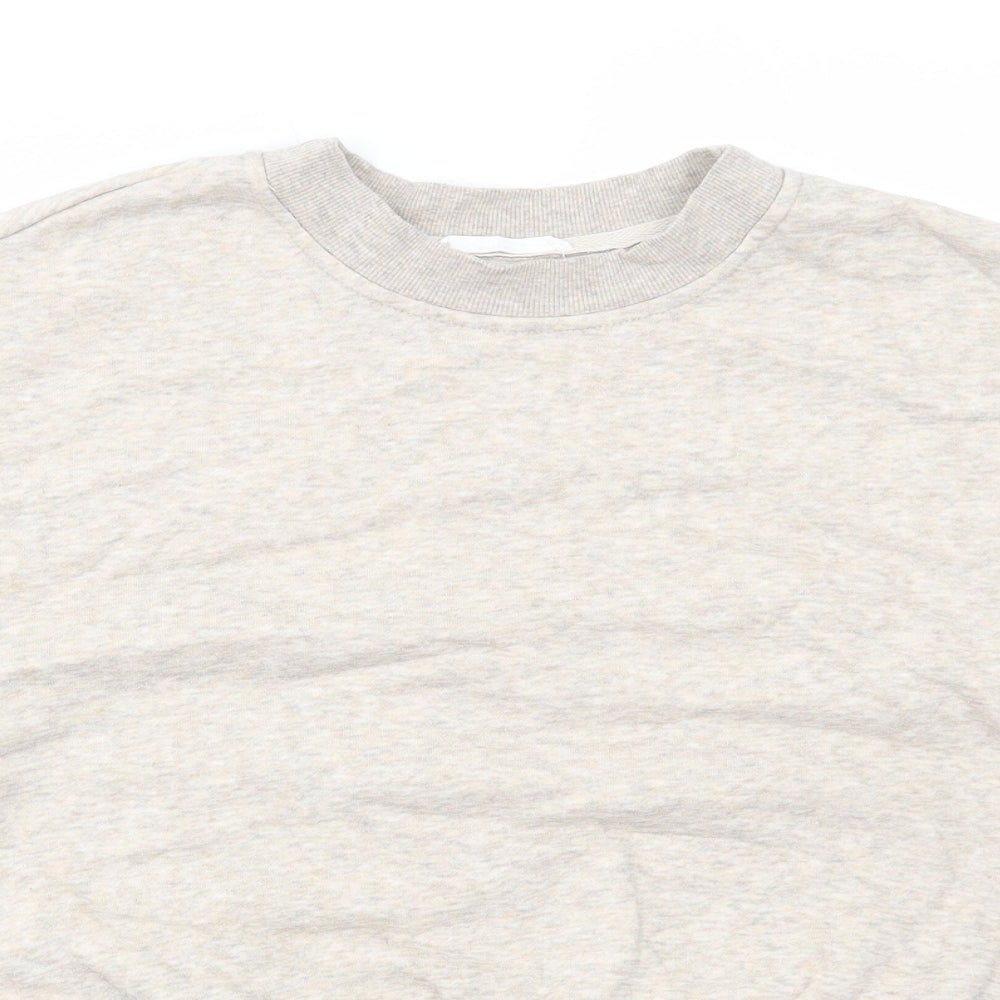 RESERVED Womens Beige Cotton Pullover Sweatshirt Size S Pullover