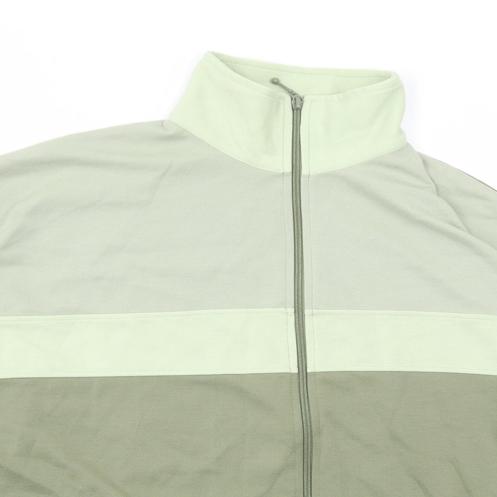 Fabrizo Mens Green Polyester Full Zip Sweatshirt Size S