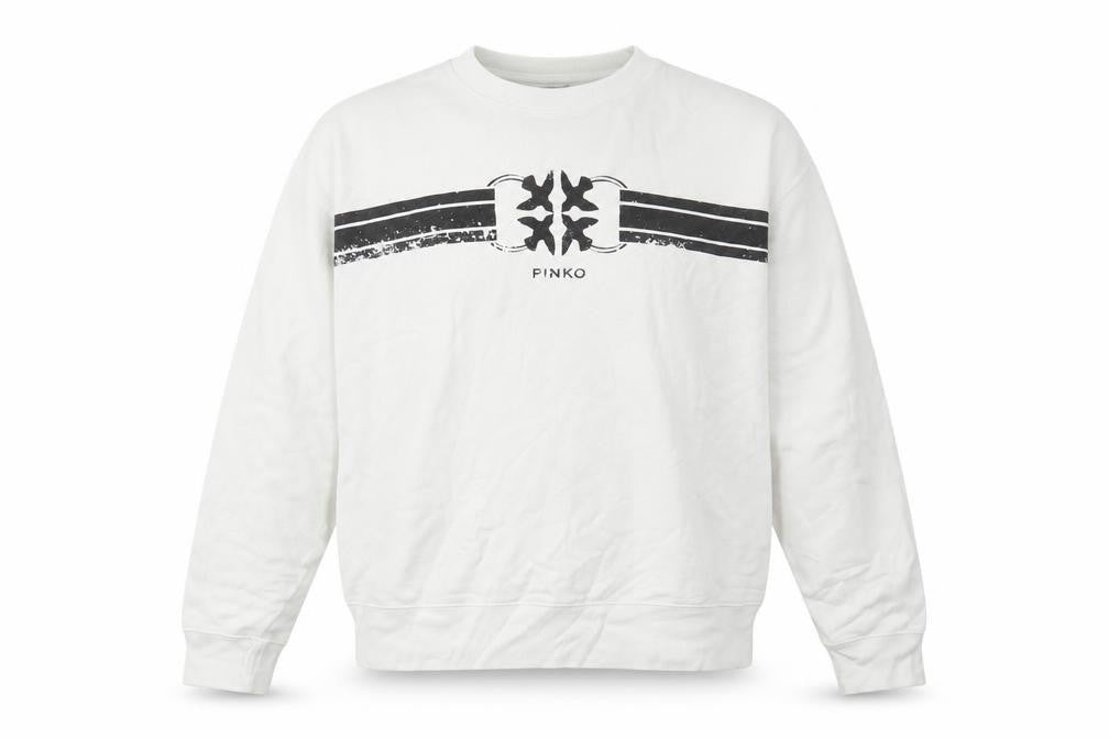 PINKO Mens White Cotton Pullover Sweatshirt Size L