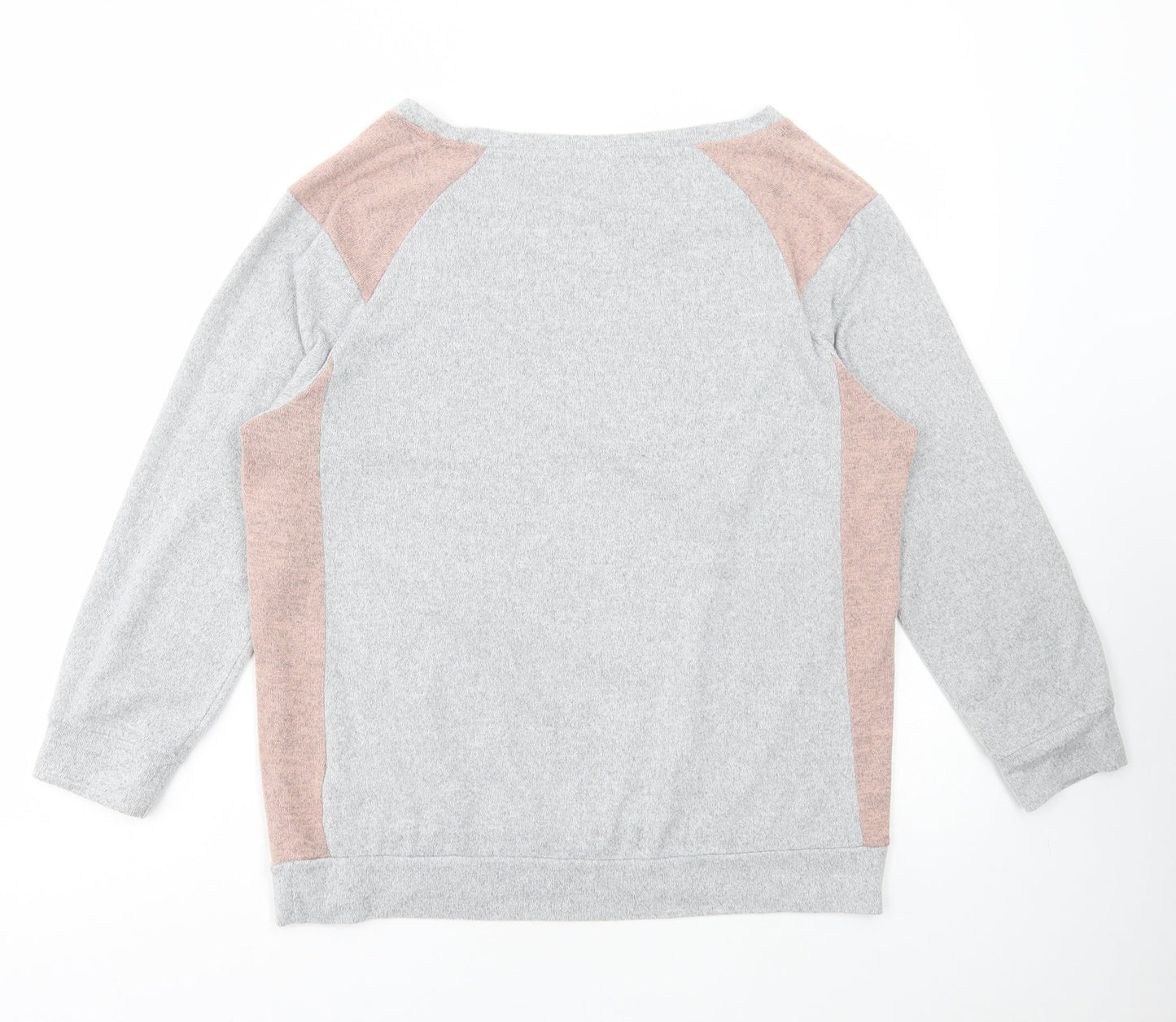 F&F Womens Grey Colourblock Polyester Pullover Sweatshirt Size 14 Pullover