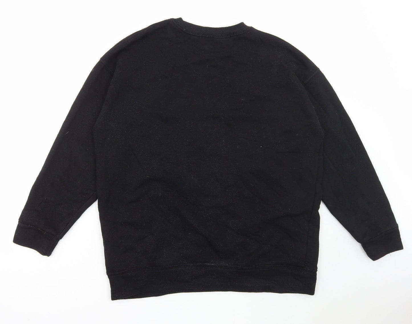 Zara Womens Black Cotton Pullover Sweatshirt Size M Pullover