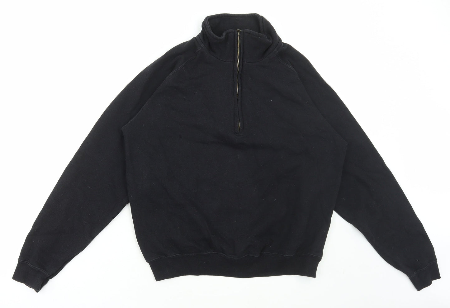 Preworn Womens Black Polyester Pullover Sweatshirt Size M Zip