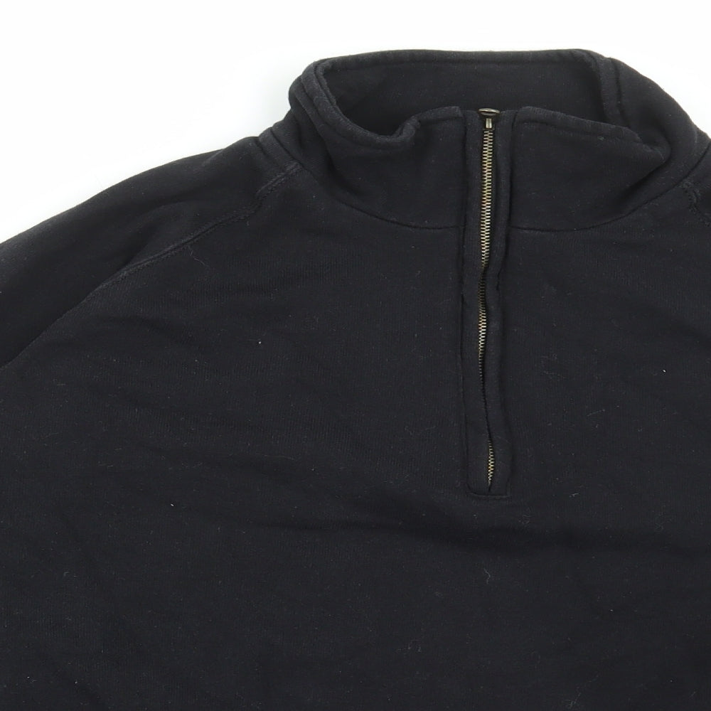 Preworn Womens Black Polyester Pullover Sweatshirt Size M Zip