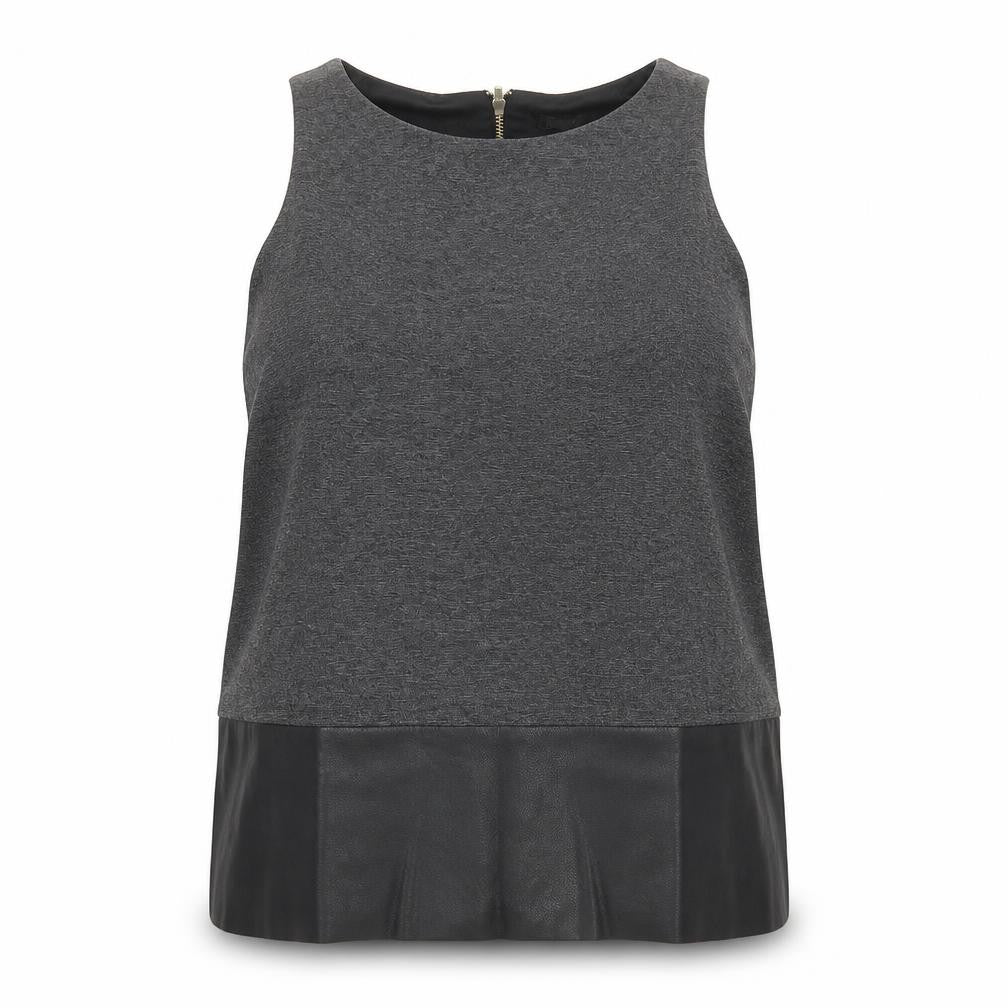River Island Womens Grey Viscose Basic Tank Size 14 Round Neck