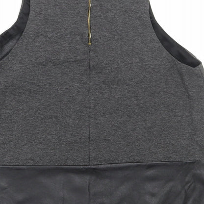 River Island Womens Grey Viscose Basic Tank Size 14 Round Neck
