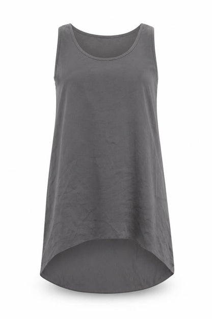 Phase Eight Womens Grey Cotton Tank Dress Size 12 Scoop Neck Pullover