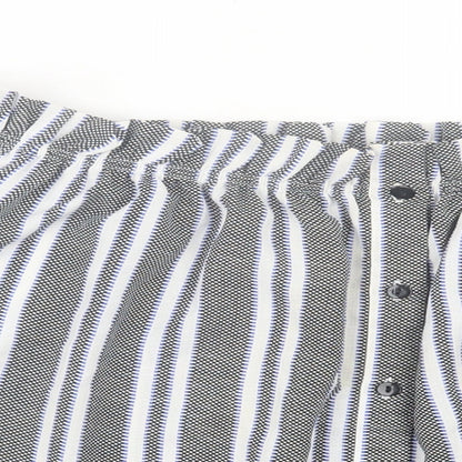 Cameo Rose Womens Black Striped Polyester Basic Blouse Size 12 Off the Shoulder