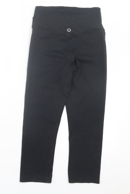 Marks & Spencer Womens Black Polyester Cropped Leggings Size 8 L19 in Regular Pullover