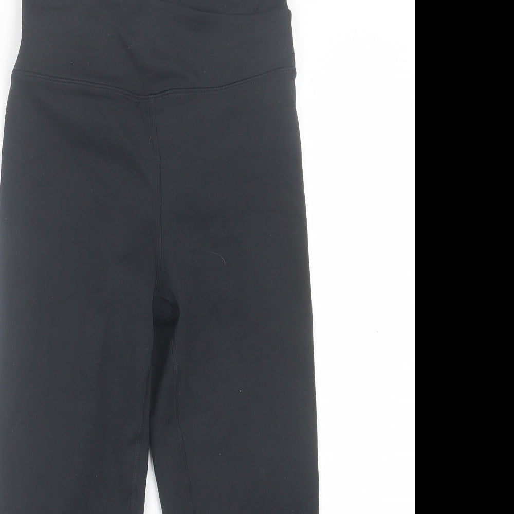 Marks and Spencer Womens Black Polyester Cropped Leggings Size 8 L19 in Regular Pullover