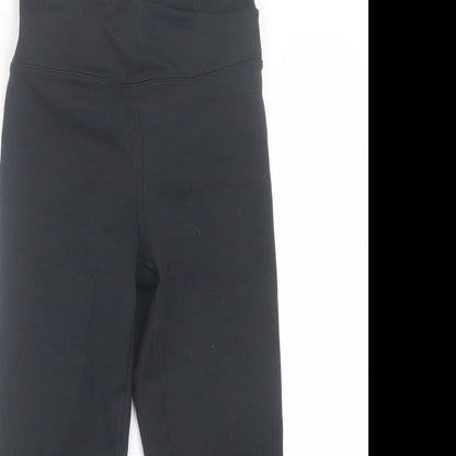 Marks & Spencer Womens Black Polyester Cropped Leggings Size 8 L19 in Regular Pullover