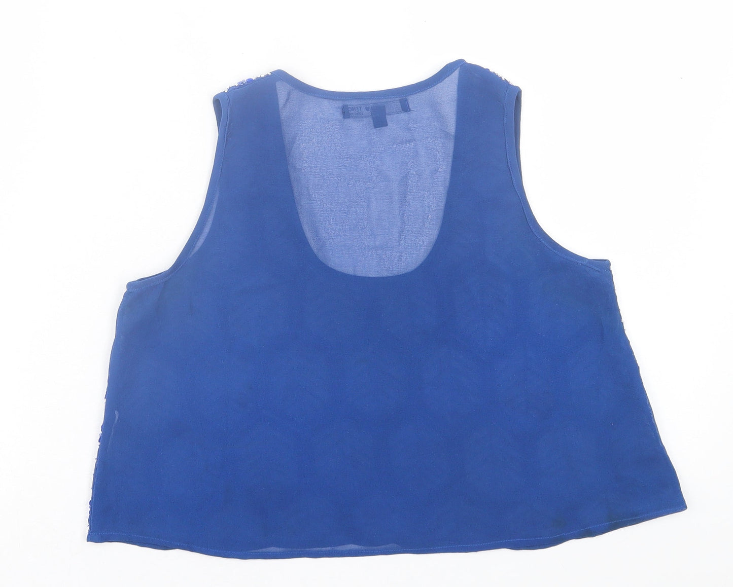 TFNC Womens Blue Polyester Cropped Tank Size S Scoop Neck