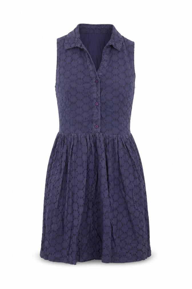 Jack Wills Womens Blue Geometric Cotton Fit & Flare Size 8 Collared Button