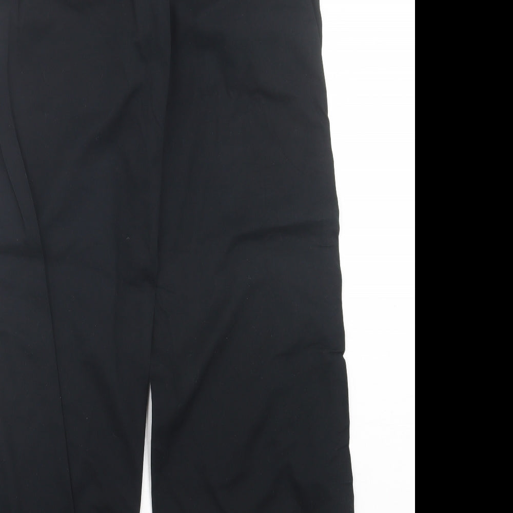 Marks and Spencer Womens Black Cotton Chino Trousers Size 12 L29 in Regular Button