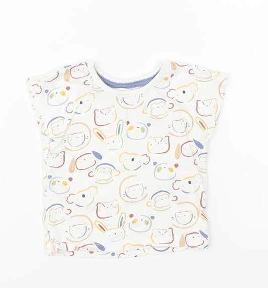 George Baby Multicoloured Geometric Cotton Basic T-Shirt Size 3-6 Months Round Neck Pullover
