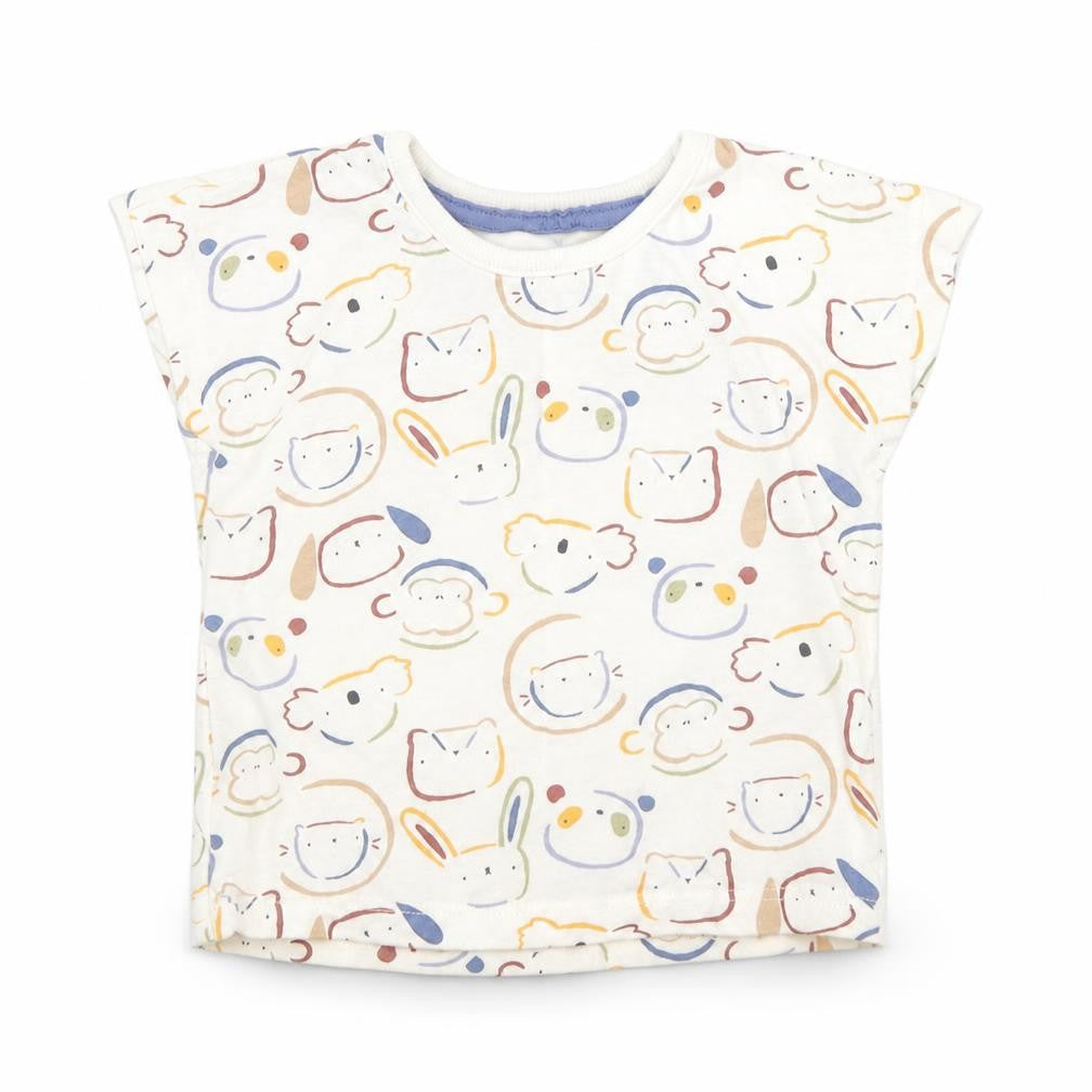 George Baby Multicoloured Geometric Cotton Basic T-Shirt Size 3-6 Months Round Neck Pullover