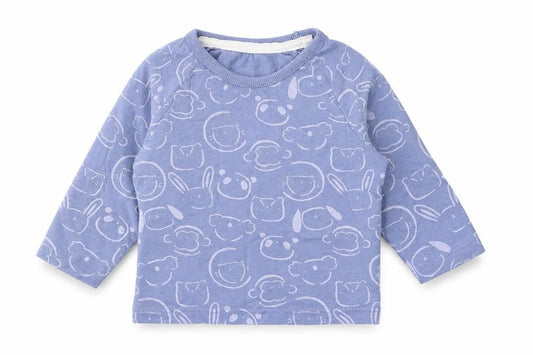 George Baby Blue Geometric Cotton Basic T-Shirt Size 3-6 Months Round Neck Pullover