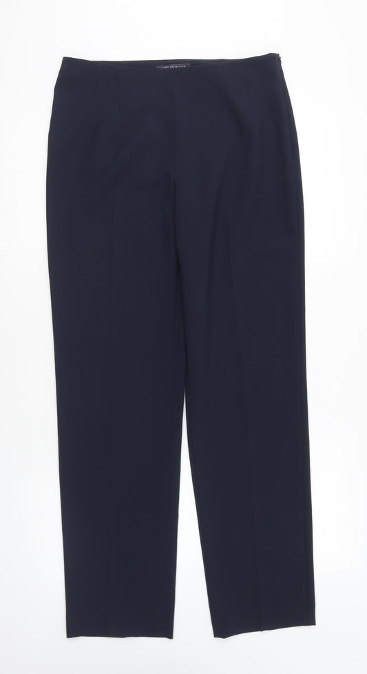 Marks and Spencer Womens Blue Polyester Trousers Size 10 L27 in Regular Zip