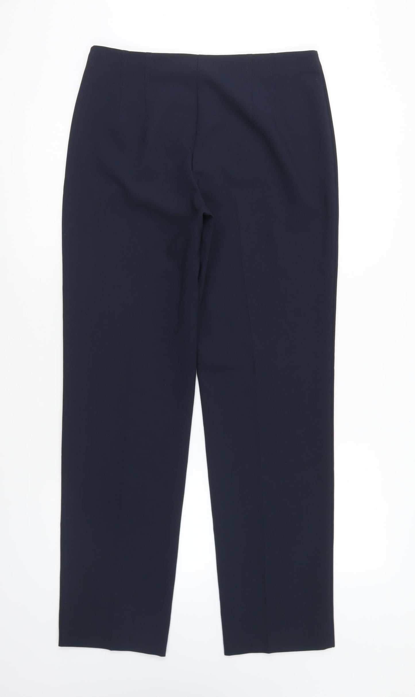 Marks and Spencer Womens Blue Polyester Trousers Size 10 L27 in Regular Zip
