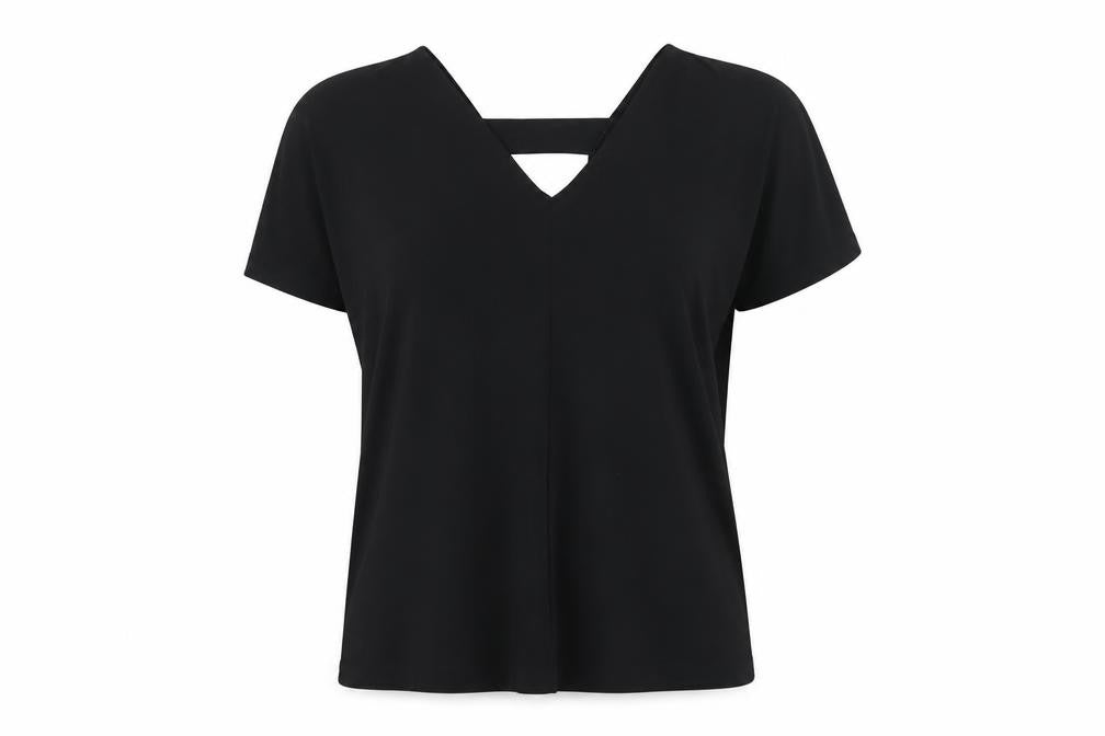 ASOS Womens Black Polyester Basic Blouse Size 8 V-Neck