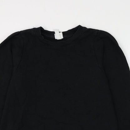 H&M Womens Black Polyester Pullover Sweatshirt Size S Pullover