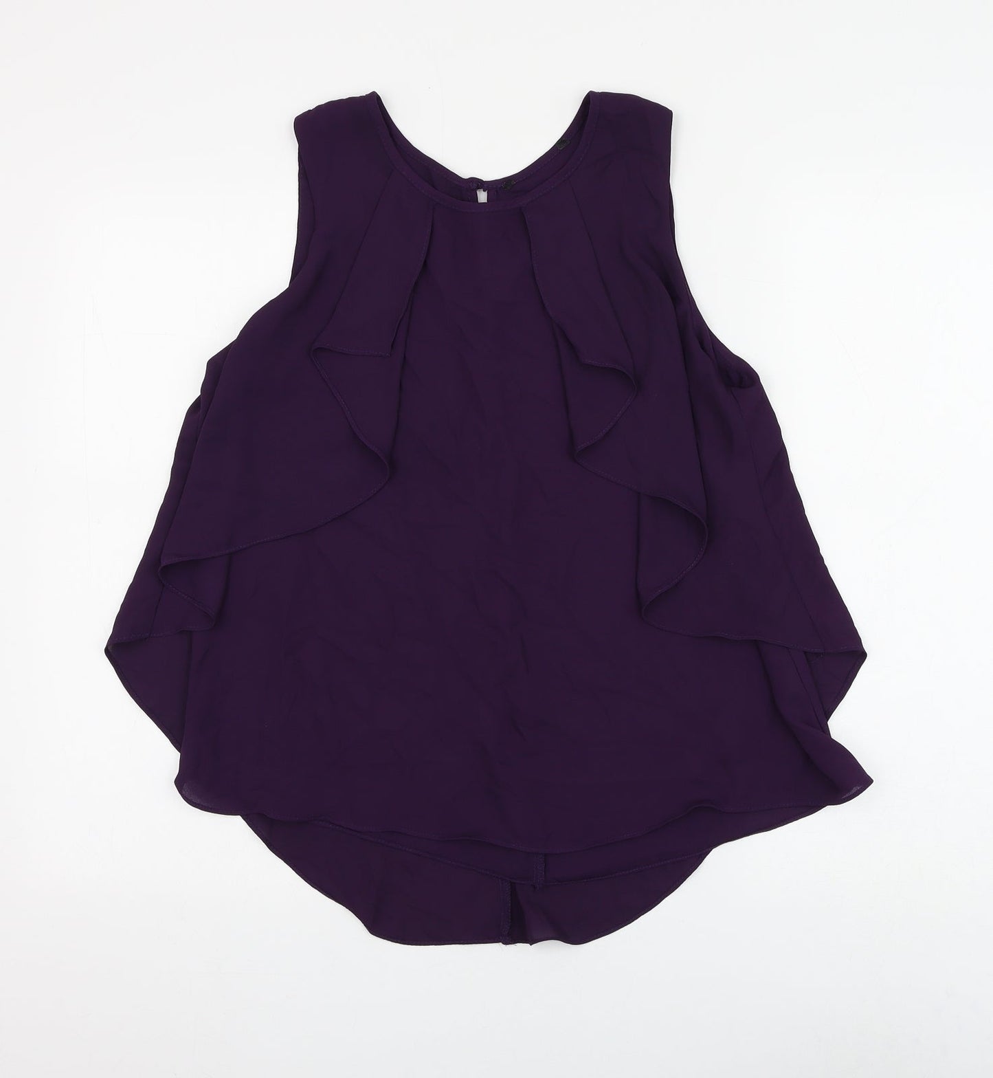 Dunnes Stores Womens Purple Polyester Basic Blouse Size 12 Round Neck