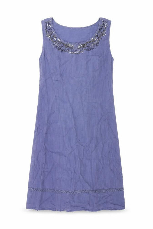 Womens Blue Polyester A-Line Size 10 Round Neck Zip