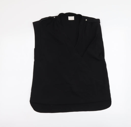 VILA Womens Black Polyester Basic Tank Size M V-Neck