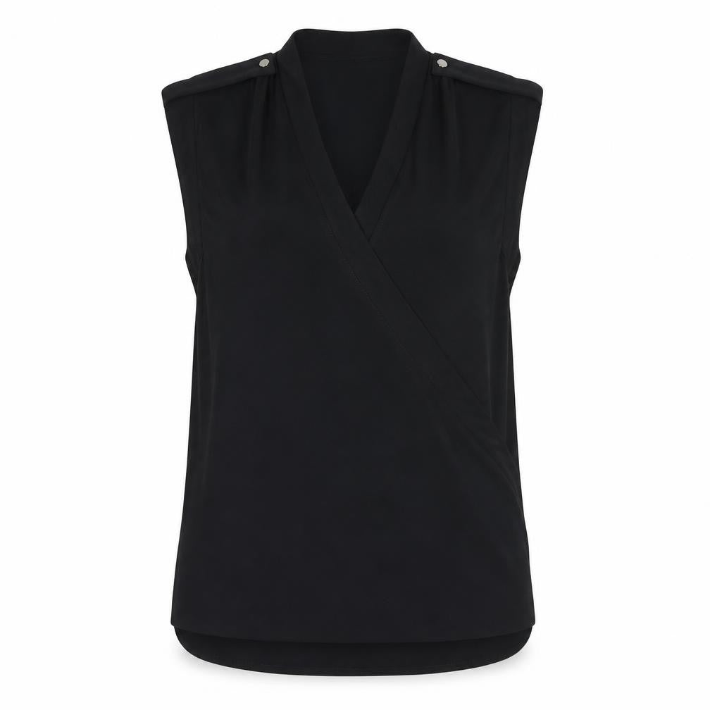 VILA Womens Black Polyester Basic Tank Size M V-Neck