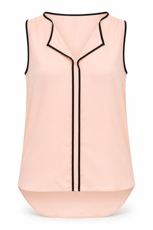 Papaya Womens Pink Polyester Basic Tank Size 8 V-Neck