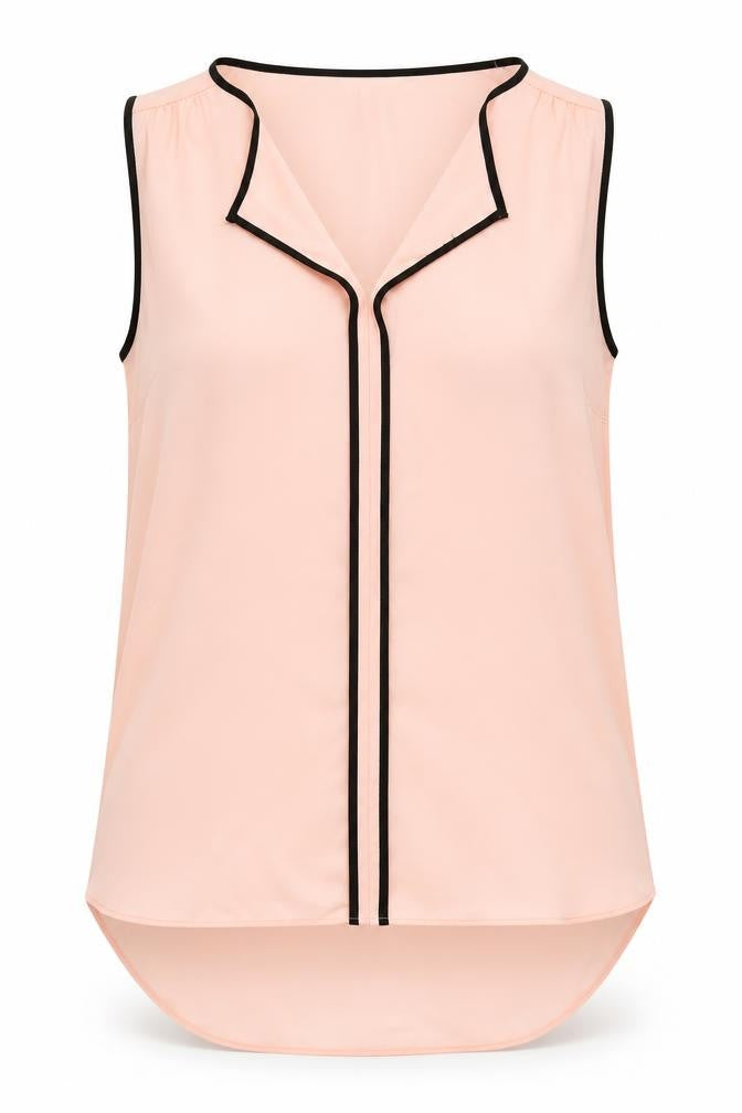 Papaya Womens Pink Polyester Basic Tank Size 8 V-Neck