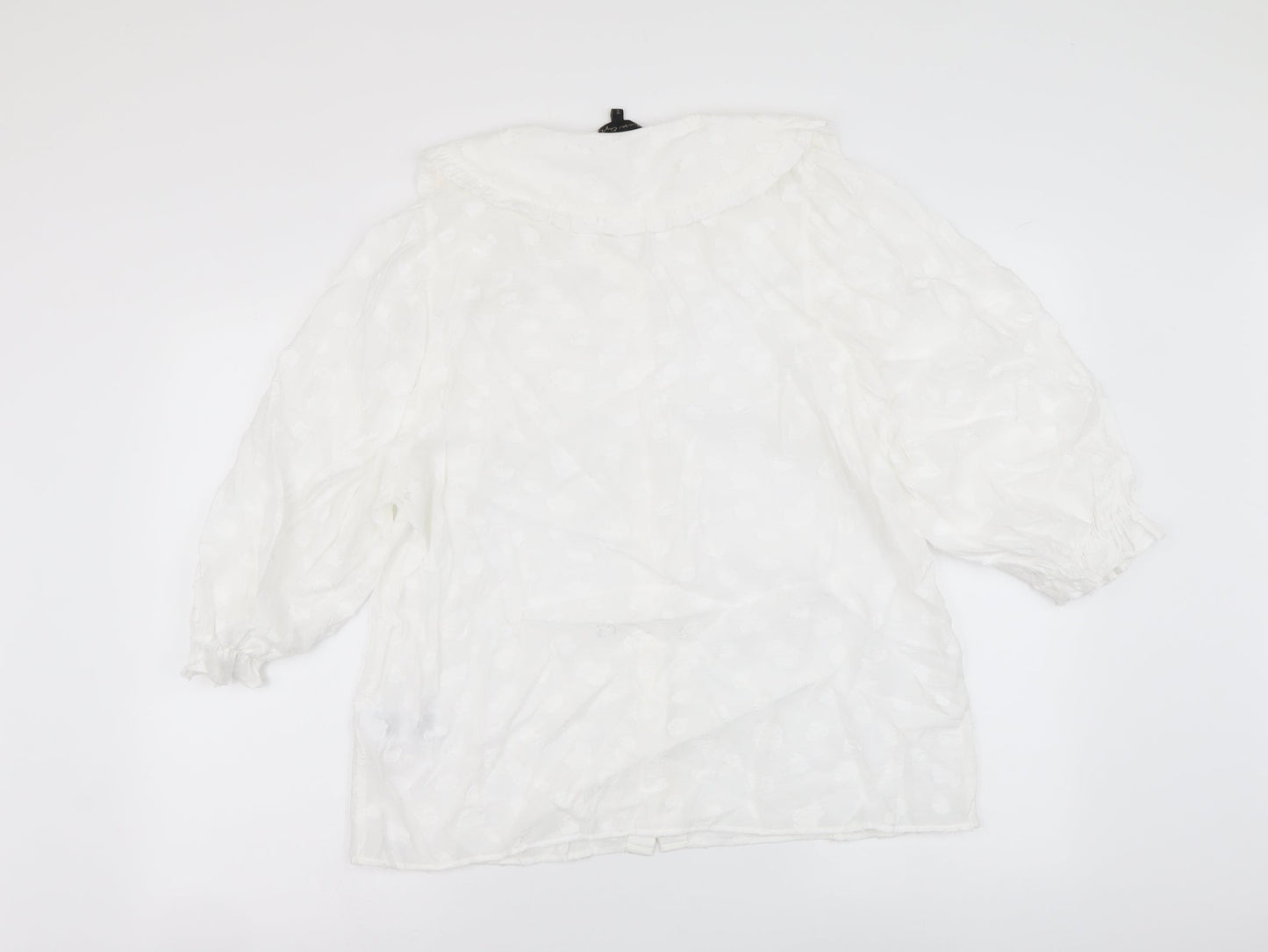 Phase Eight Womens White Viscose Basic Button-Up Size 16 Collared