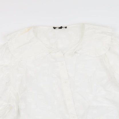 Phase Eight Womens White Viscose Basic Button-Up Size 16 Collared