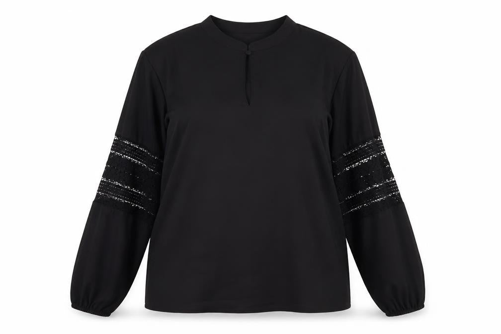 Only Womens Black Polyester Basic Blouse Size M Mock Neck