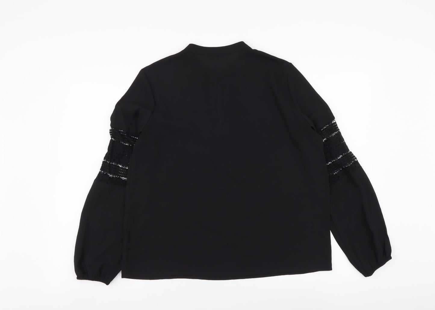 Only Womens Black Polyester Basic Blouse Size M Mock Neck