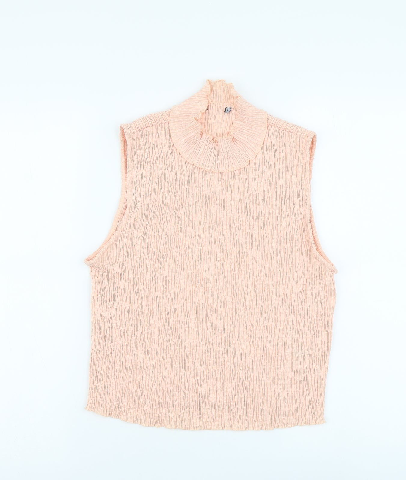 Marks and Spencer Womens Pink Polyester Basic Tank Size 12 Mock Neck