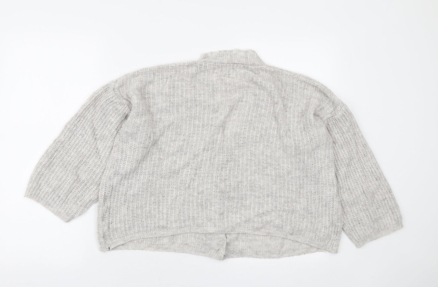 Luisa Ricci Womens Grey V-Neck Acrylic Cardigan Jumper Size L