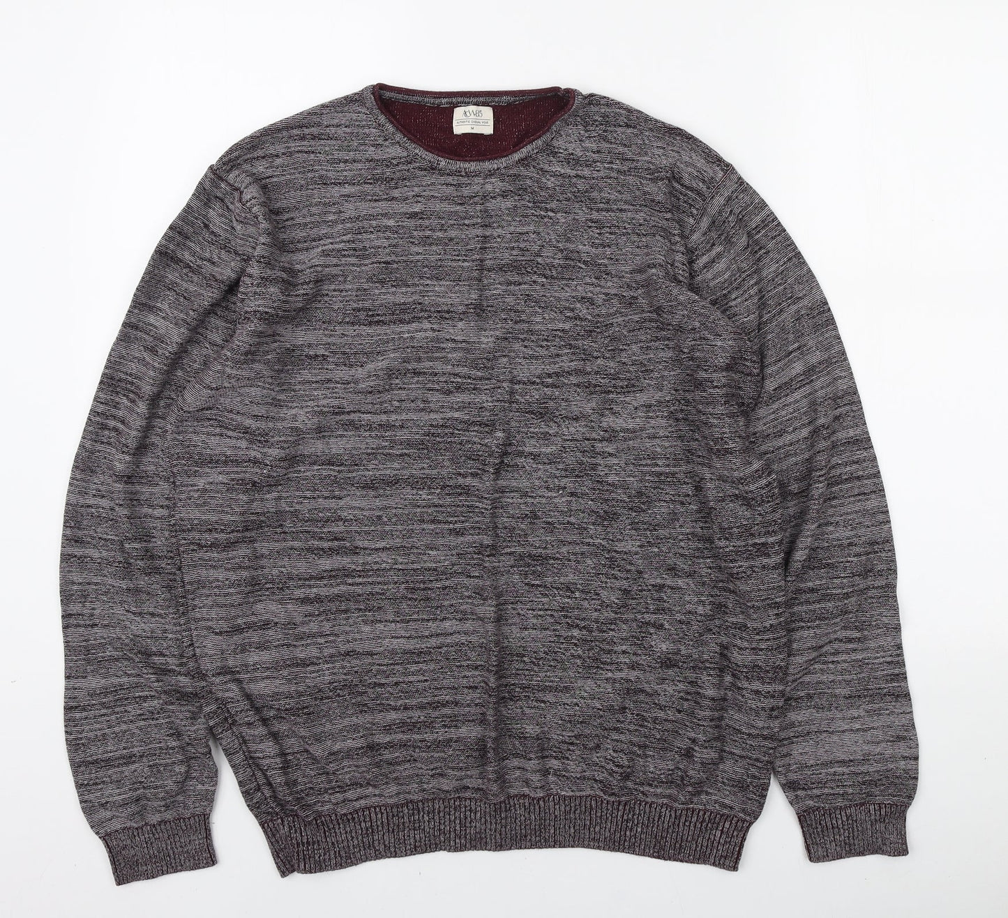 Matalan Mens Grey Round Neck Cotton Pullover Jumper Size M
