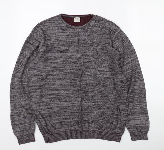 Matalan Mens Grey Round Neck Cotton Pullover Jumper Size M