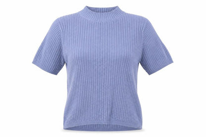 Debenhams Womens Blue Mock Neck Cotton Pullover Jumper Size 12