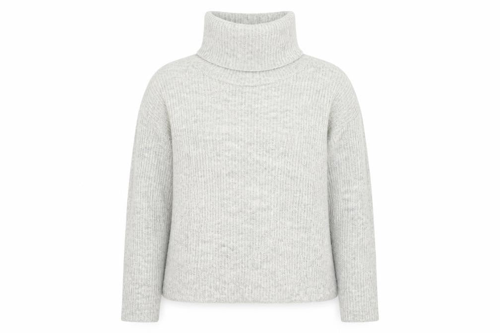 New Look Womens Grey Roll Neck Polyester Pullover Jumper Size M - Cold shoulder