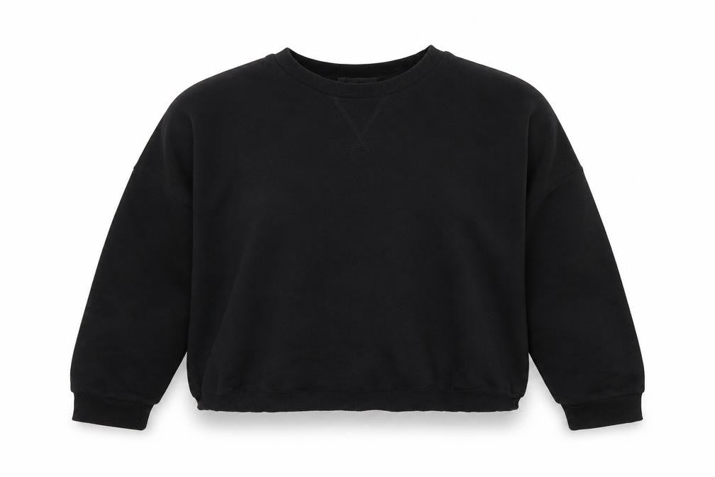 Primark Womens Black Polyester Pullover Sweatshirt Size 10 Pullover - Cropped