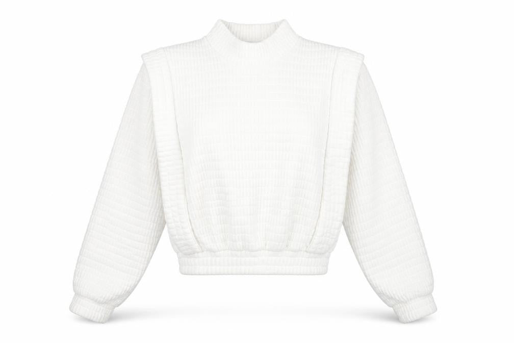 Glamify Womens White Viscose Pullover Sweatshirt Size L Pullover