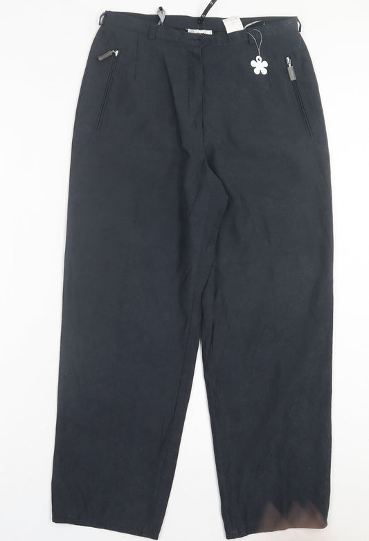 Bonita Womens Blue Polyester Trousers Size 12 L27 in Regular Buckle