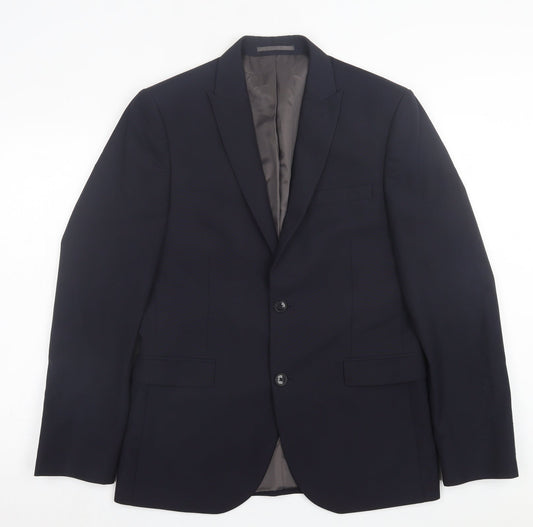NEXT Mens Blue Polyester Jacket Suit Jacket Size 40