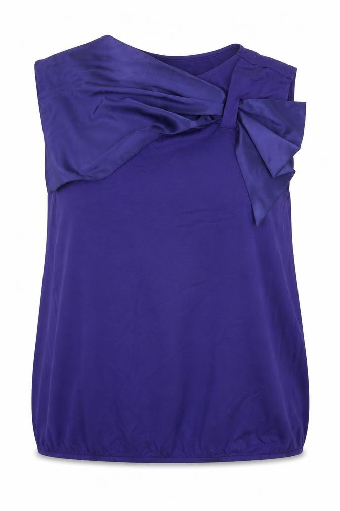 et Vous Womens Purple Viscose Basic Tank Size 16 Boat Neck